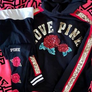 Victoria’s Secret PINK rose bling outfit